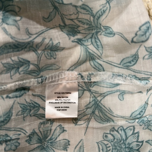 Como blue Floral Lace-Up Blouse - Blue size large - Picture 6 of 6